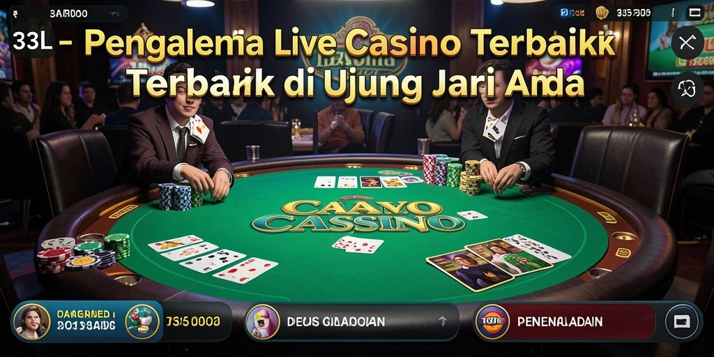 Tampilan interaktif dari gameplay Live Casino 33L yang mendebarkan.
