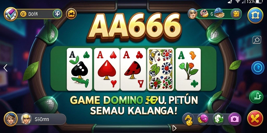 Tampilan gameplay seru dari permainan Domino AA666.