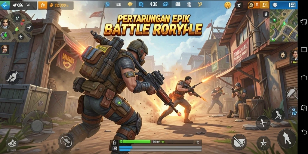 Gameplay seru dan mendebarkan dari AP686 saat pemain bertarung.