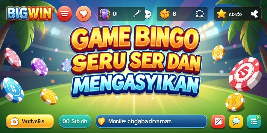 Screenshot utama dari gameplay Bingo BIGWIN yang penuh warna.