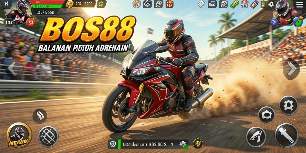 Gameplay seru dengan balapan motor yang mendebarkan.