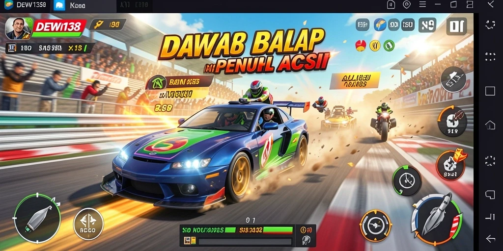 Tampilan menarik dalam gameplay balap DEWI138 dengan kendaraan berkecepatan tinggi.