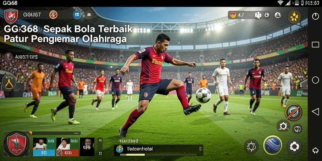 Tampilan mendetail dari gameplay sepak bola dalam GG368 yang menarik.