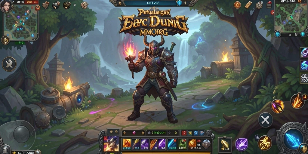 Tangkapan layar GIFTRP288 menampilkan aksi seru dalam pertempuran MMORPG.