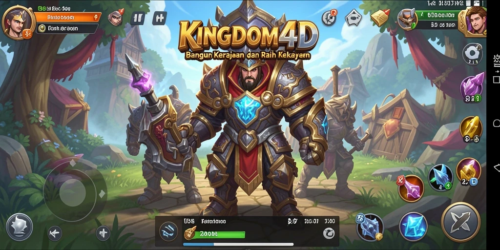 Tampilan utama gameplay KINGDOM4D yang menarik dalam mengelola kerajaan.