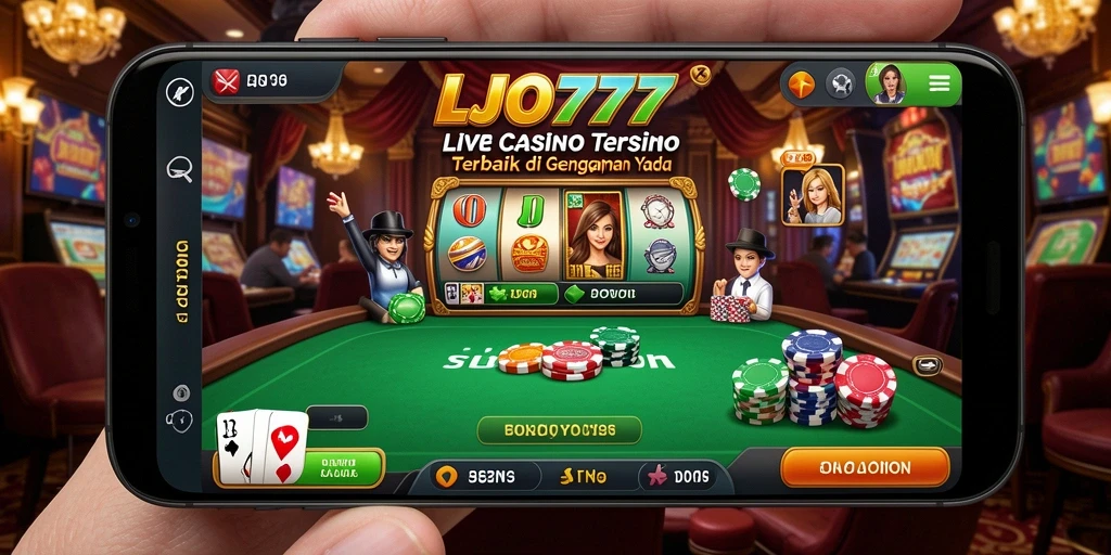 Screenshot utama LJO777 menampilkan gameplay Live Casino yang mendebarkan.