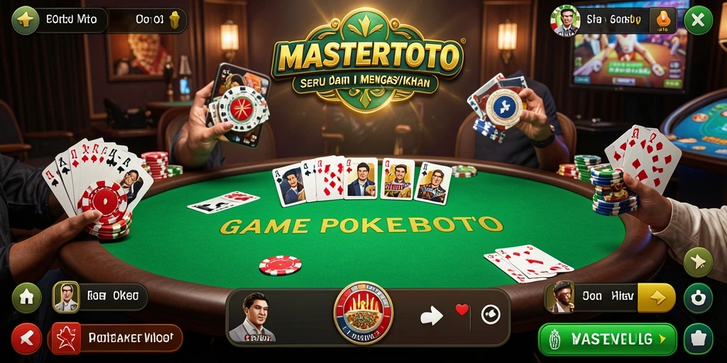 Tampilan gameplay menegangkan dalam MASTERTOTO saat bermain Poker.