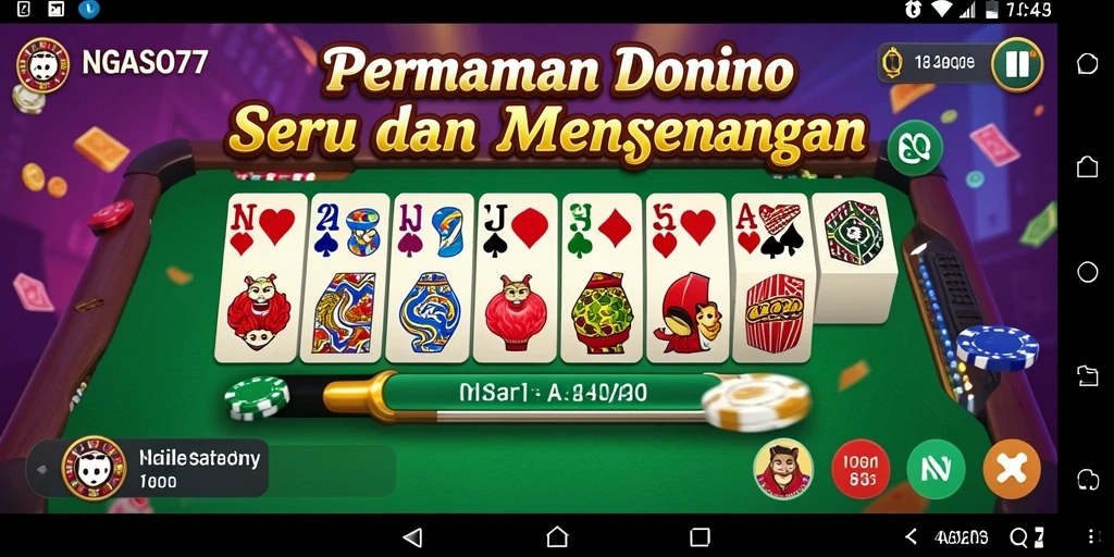 Tampilan gameplay seru aplikasi Domino NGASO77