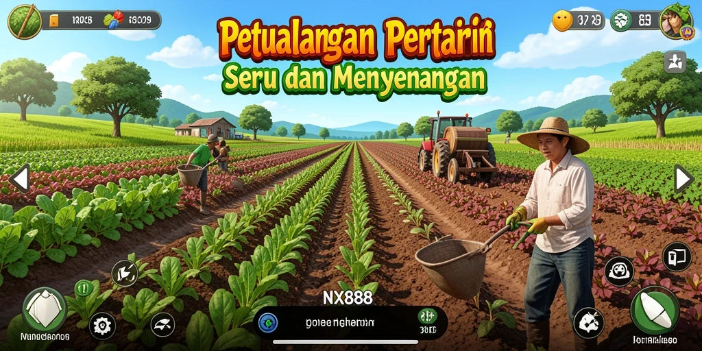 Tampilan gameplay NX888 dengan berbagai aktivitas bertani yang menyenangkan.