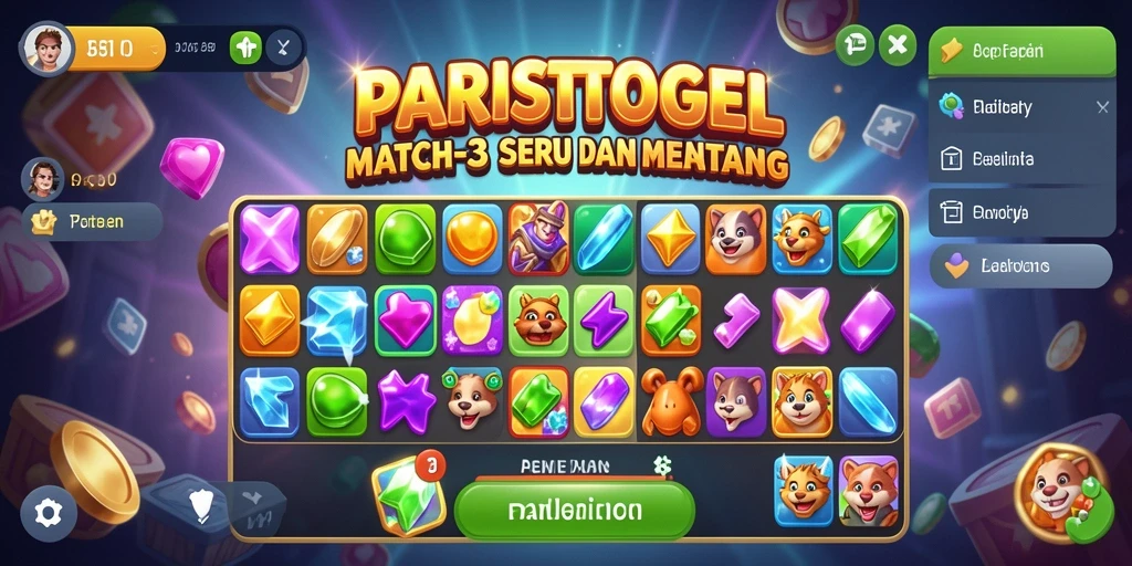 Gameplay menarik di PARISTOGEL dengan tantangan Match-3.