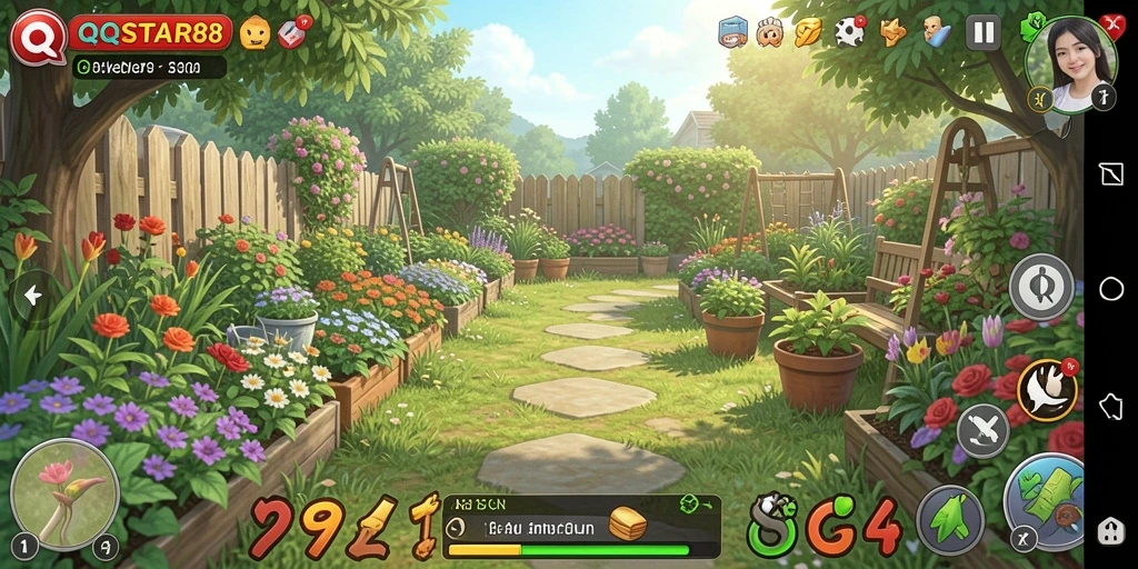 Tampilan menarik dari gameplay berkebun di QQSTAR88.